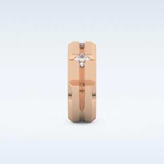 Three Stones Style Wedding Band with 0.71 CT Princess Cut Moissanite
