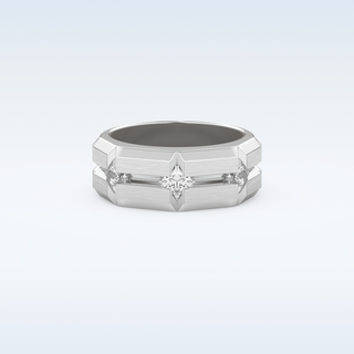 Three Stones Style Wedding Band with 0.71 CT Princess Cut Moissanite