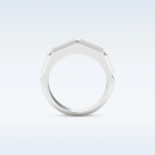 Three Stones Style Wedding Band with 0.71 CT Princess Cut Moissanite