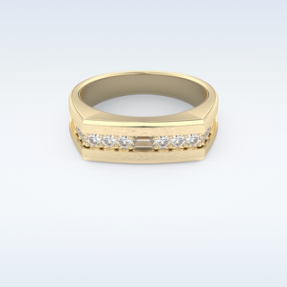 Flush Setting Wedding Band with 0.28 CT Round Cut Moissanite