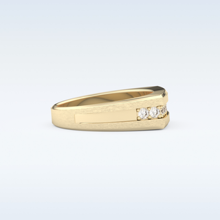 Flush Setting Wedding Band with 0.28 CT Round Cut Moissanite