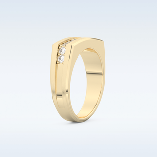 Flush Setting Wedding Band with 0.28 CT Round Cut Moissanite