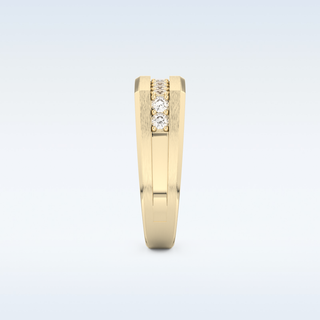 Flush Setting Wedding Band with 0.28 CT Round Cut Moissanite