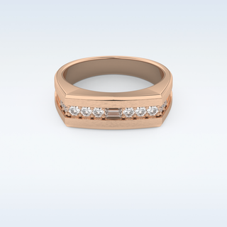 Flush Setting Wedding Band with 0.28 CT Round Cut Moissanite
