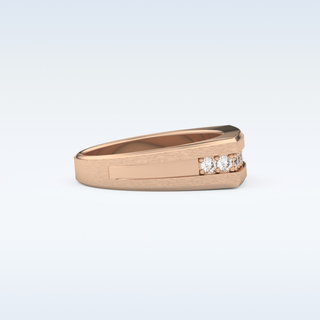 Flush Setting Wedding Band with 0.28 CT Round Cut Moissanite