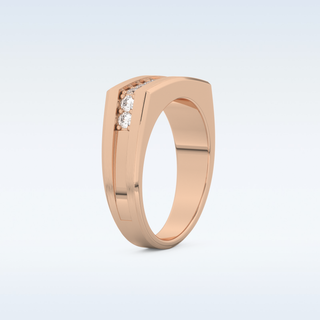 Flush Setting Wedding Band with 0.28 CT Round Cut Moissanite