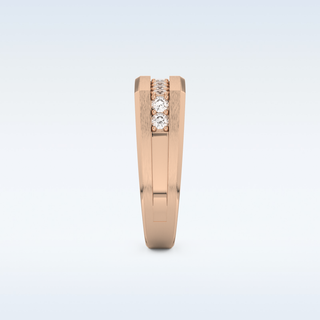 Flush Setting Wedding Band with 0.28 CT Round Cut Moissanite