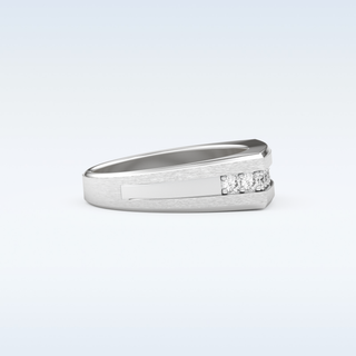 Flush Setting Wedding Band with 0.28 CT Round Cut Moissanite