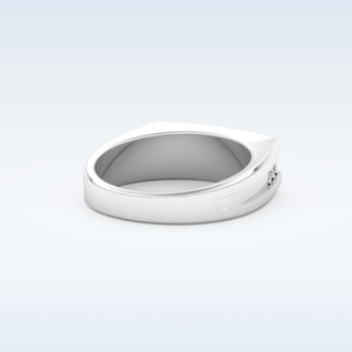 Flush Setting Wedding Band with 0.28 CT Round Cut Moissanite