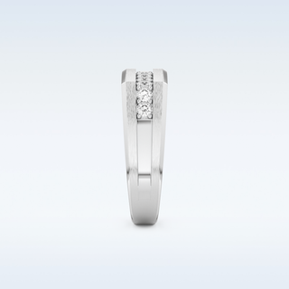 Flush Setting Wedding Band with 0.28 CT Round Cut Moissanite