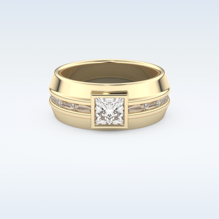 0.78 CT Pave Wedding Band Featuring Princess Moissanite 7