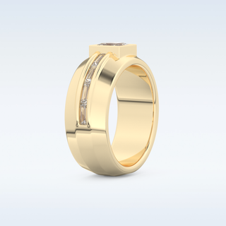 0.78 CT Pave Wedding Band Featuring Princess Moissanite 10