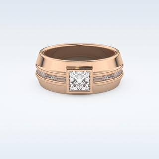 0.78 CT Pave Wedding Band Featuring Princess Moissanite 13