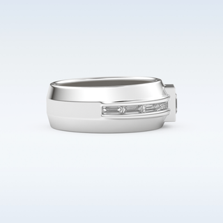 0.78 CT Pave Wedding Band Featuring Princess Moissanite 2