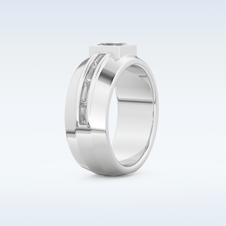 0.78 CT Pave Wedding Band Featuring Princess Moissanite 4