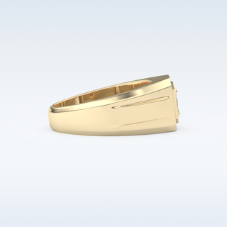 Signet Style Wedding Band with 0.5 CT Princess Cut Moissanite