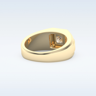 Signet Style Wedding Band with 0.5 CT Princess Cut Moissanite