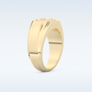 Signet Style Wedding Band with 0.5 CT Princess Cut Moissanite