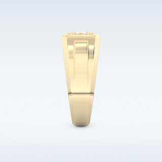 Signet Style Wedding Band with 0.5 CT Princess Cut Moissanite