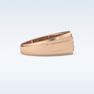 Signet Style Wedding Band with 0.5 CT Princess Cut Moissanite