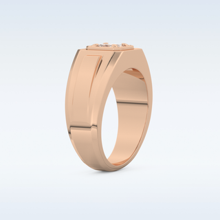 Signet Style Wedding Band with 0.5 CT Princess Cut Moissanite