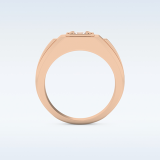 Signet Style Wedding Band with 0.5 CT Princess Cut Moissanite