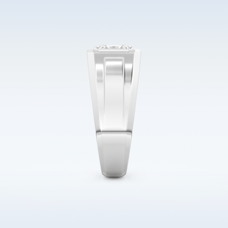 Signet Style Wedding Band with 0.5 CT Princess Cut Moissanite