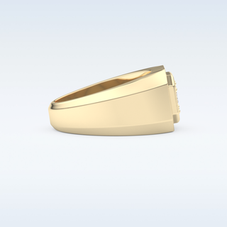 Signet and Multi Stones Style Wedding Band with 0.46 CT Round and Baguette Cut Moissanite