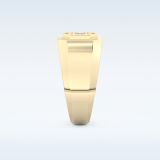 Signet and Multi Stones Style Wedding Band with 0.46 CT Round and Baguette Cut Moissanite