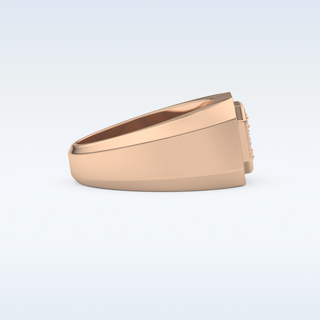 Signet and Multi Stones Style Wedding Band with 0.46 CT Round and Baguette Cut Moissanite