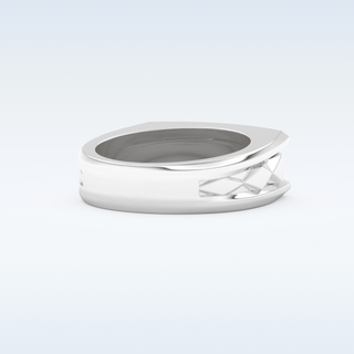 Flush Setting Style Wedding Band with Moissanite