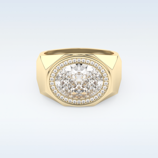 2.27 CT Halo Engagement Ring Featuring Oval Moissanite