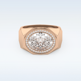 2.27 CT Halo Engagement Ring Featuring Oval Moissanite