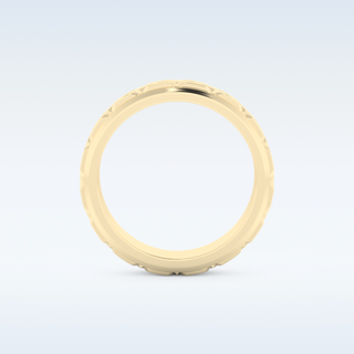 Patterned Style Wedding Band with Moissanite