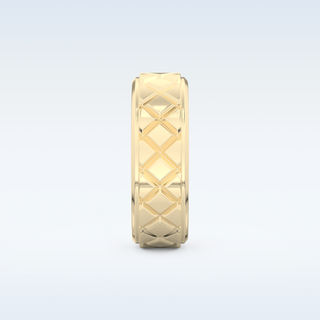 Patterned Style Wedding Band with Moissanite