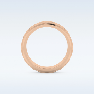 Patterned Style Wedding Band with Moissanite