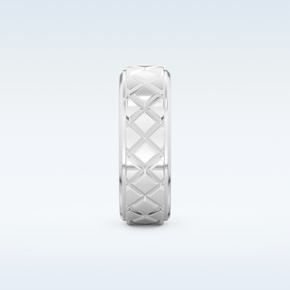 Patterned Style Wedding Band with Moissanite