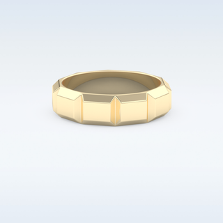 Patterned Style Wedding Band with Moissanite