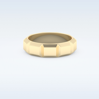 Patterned Style Wedding Band with Moissanite