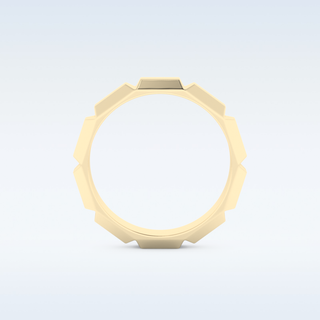 Patterned Style Wedding Band with Moissanite