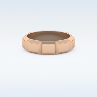 Patterned Style Wedding Band with Moissanite