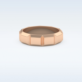 Patterned Style Wedding Band with Moissanite