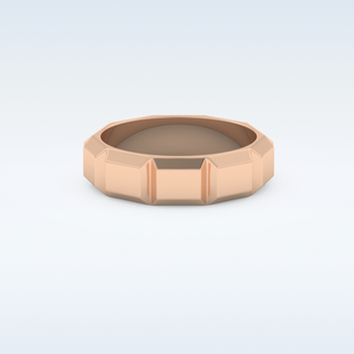 Patterned Style Wedding Band with Moissanite