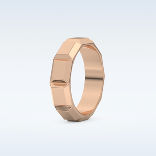Patterned Style Wedding Band with Moissanite