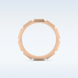 Patterned Style Wedding Band with Moissanite
