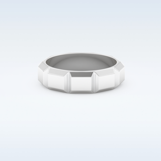 Patterned Style Wedding Band with Moissanite