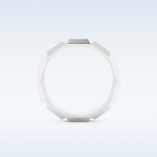 Patterned Style Wedding Band with Moissanite