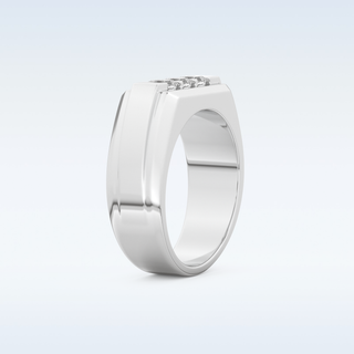 Multi Stones Style Wedding Band with 0.536 CT Princess Cut Moissanite