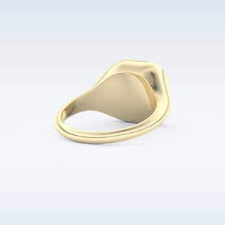 Signet Style Wedding Band with 0.15 CT Round Cut Moissanite