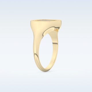 Signet Style Wedding Band with 0.15 CT Round Cut Moissanite